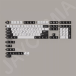 JAYCOMIA Black & White Korean Sub-legend PBT Keycap Set - Cherry Profile