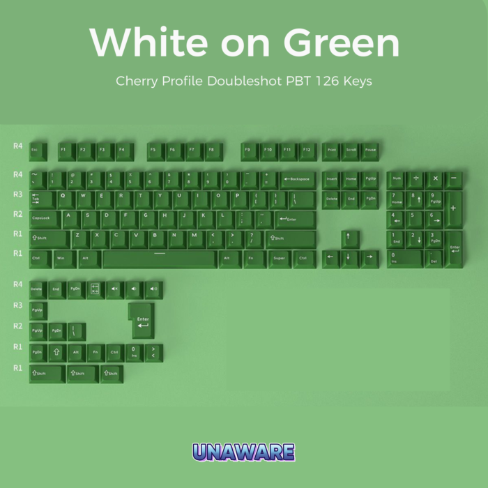 Unaware Cherry Profile Double-shot PBT 126 Keys Keycap Set - Image 9