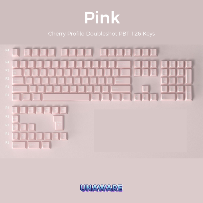 Unaware Cherry Profile Double-shot PBT 126 Keys Keycap Set - Image 4