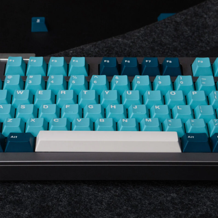 GMK Manta Doubleshot Cherry Profile ABS Keycap Set - Deep Navy and Turquoise - Image 4