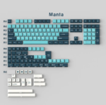 GMK Manta Doubleshot Cherry Profile ABS Keycap Set - Deep Navy and Turquoise