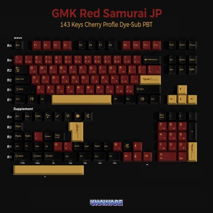 GMK Red Samurai Cherry Profile Keycaps - Image 2